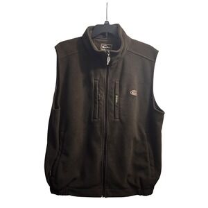 Drake Clothing Company‎ Mens 2XL Brown Fleece Vest Full Zip Hunting Duck Logo
